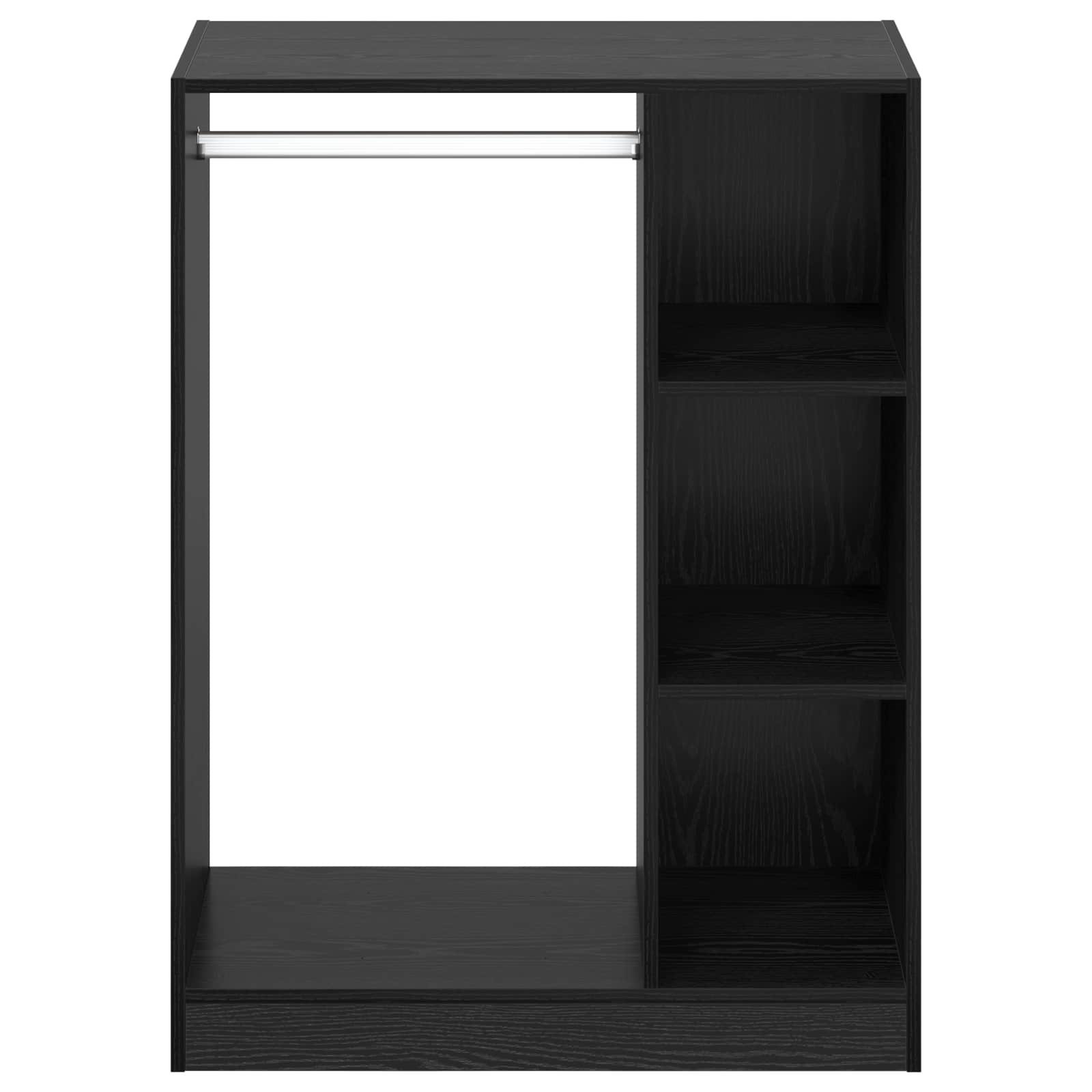 Kleiderschrank Schwarz Eichen-Optik 77 x 48 x 102 cm