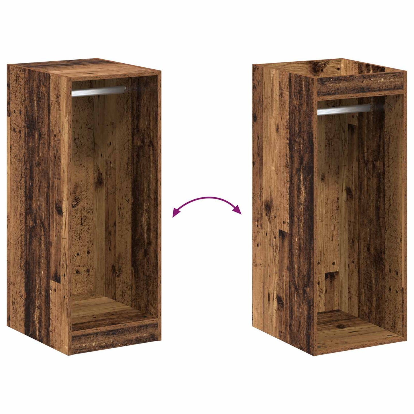 Kleiderschrank Altholz 41 x 48 x 102 cm Holzwerkstoff