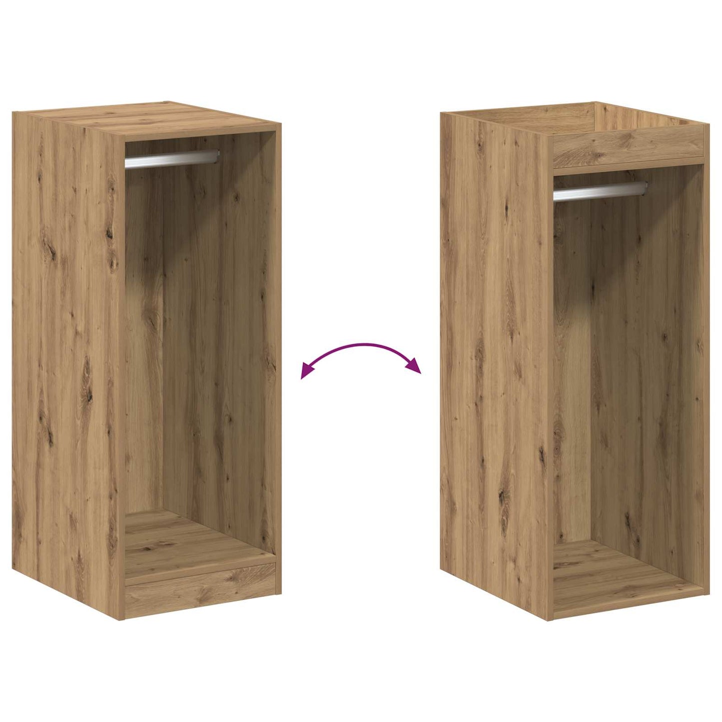Kleiderschrank Artisan-Eiche 41 x 48 x 102 cm Holzwerkstoff