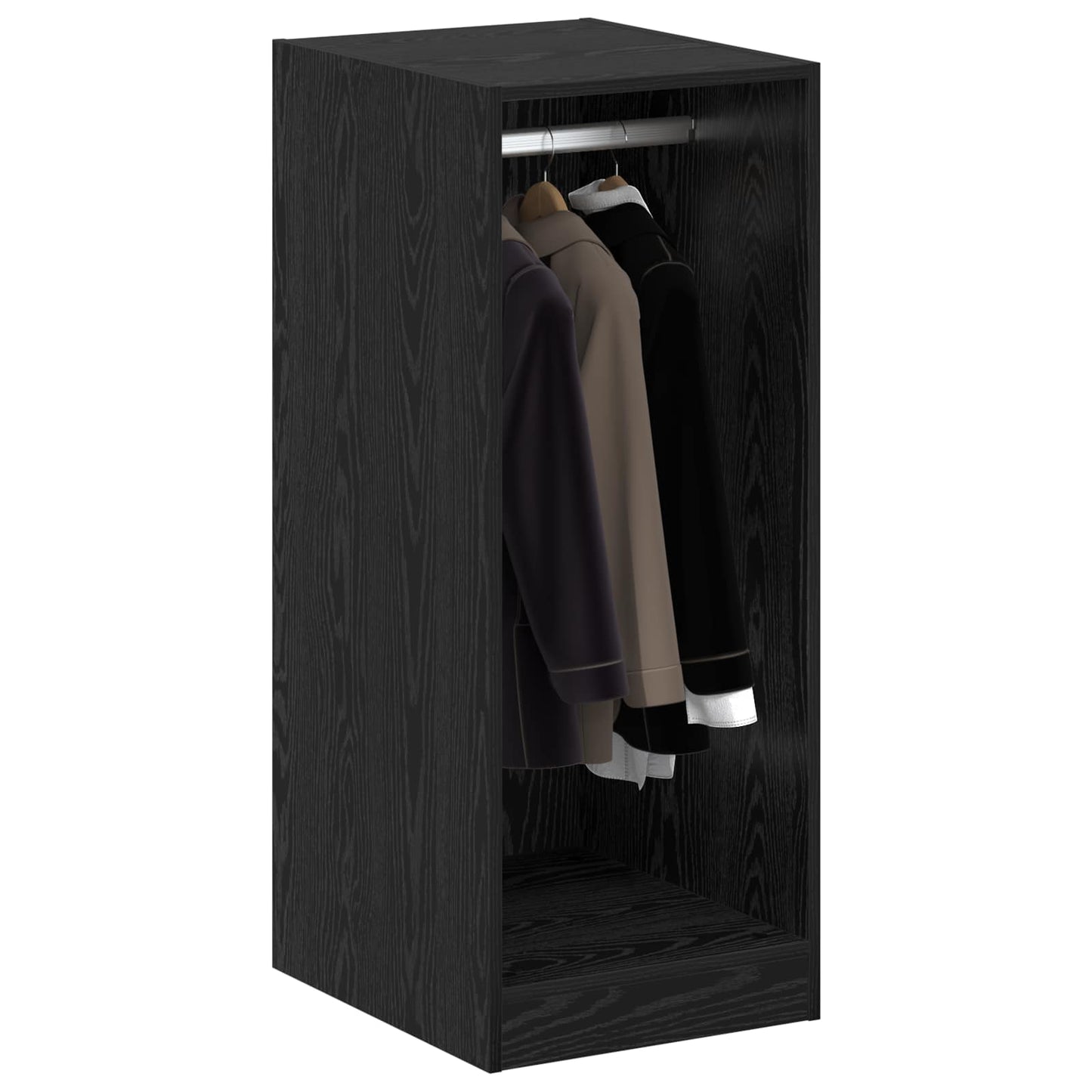 Kleiderschrank Schwarz Eichen-Optik 41 x 48 x 102 cm