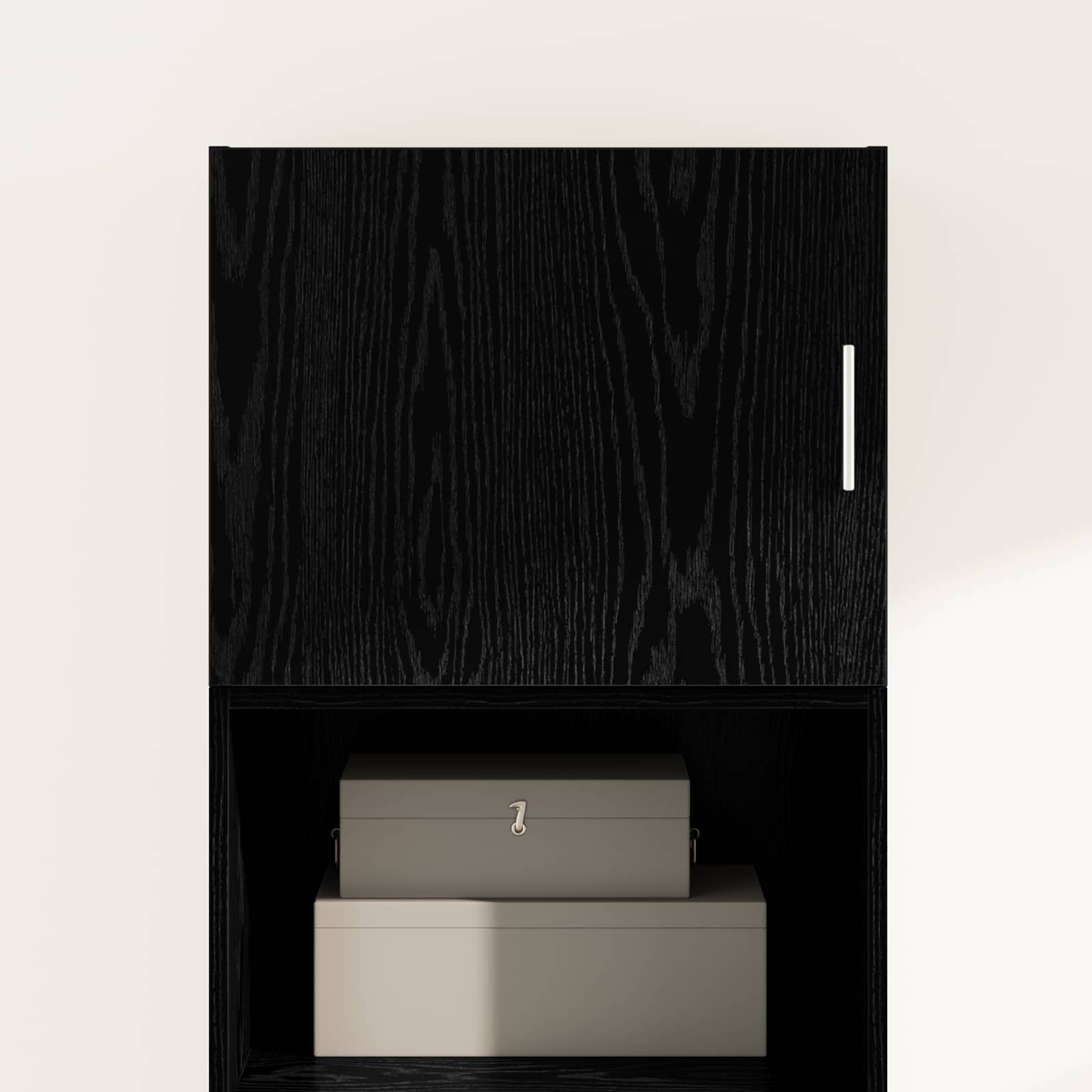 Wandschrank Schwarz Eichen-Optik 50 x 42,5 x 40 cm