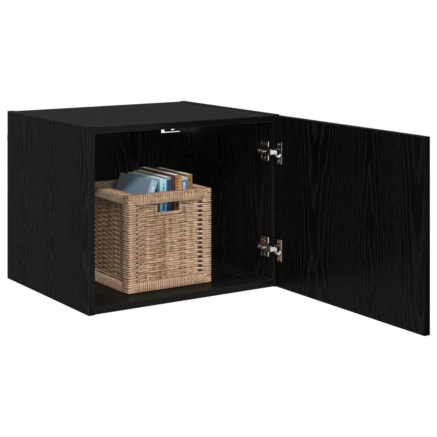 Wandschrank Schwarz Eichen-Optik 50 x 42,5 x 40 cm