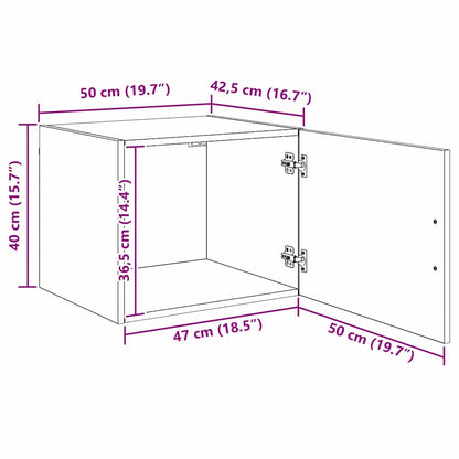 Wandschrank Schwarz Eichen-Optik 50 x 42,5 x 40 cm
