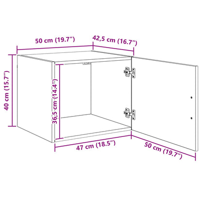 Wandschrank Schwarz Eichen-Optik 50 x 42,5 x 40 cm