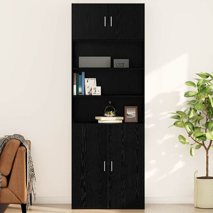 Wandschrank Schwarz Eichen-Optik 80 x 42,5 x 40 cm