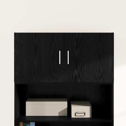 Wandschrank Schwarz Eichen-Optik 80 x 42,5 x 40 cm
