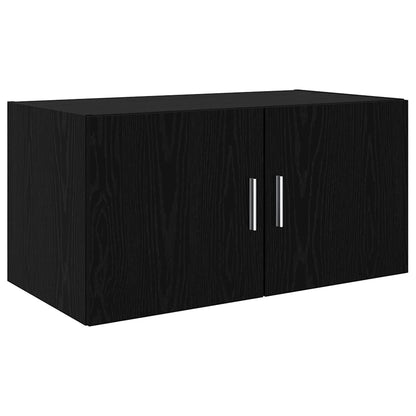Wandschrank Schwarz Eichen-Optik 80 x 42,5 x 40 cm