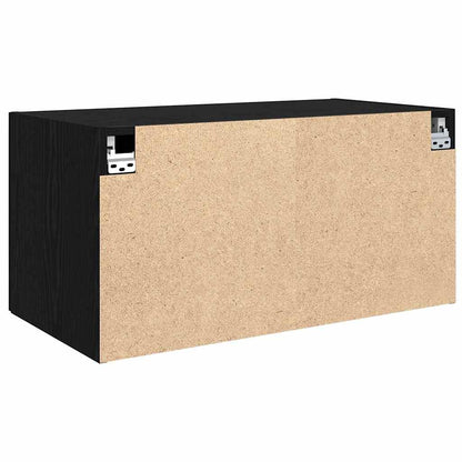 Wandschrank Schwarz Eichen-Optik 80 x 42,5 x 40 cm