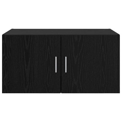 Wandschrank Schwarz Eichen-Optik 80 x 42,5 x 40 cm