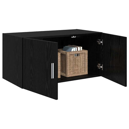 Wandschrank Schwarz Eichen-Optik 80 x 42,5 x 40 cm