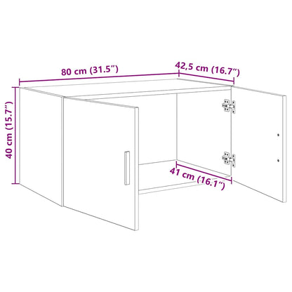 Wandschrank Schwarz Eichen-Optik 80 x 42,5 x 40 cm
