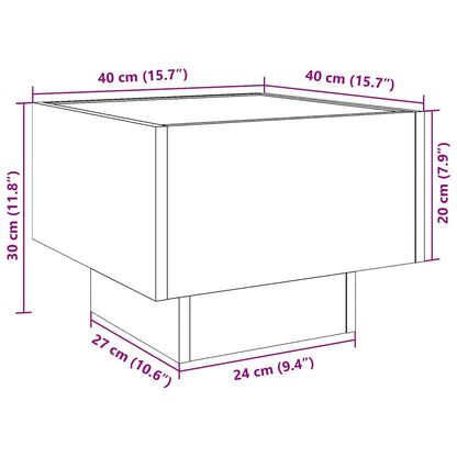 Couchtisch Schwarz Eichen-Optik 40 x 40 x 30 cm