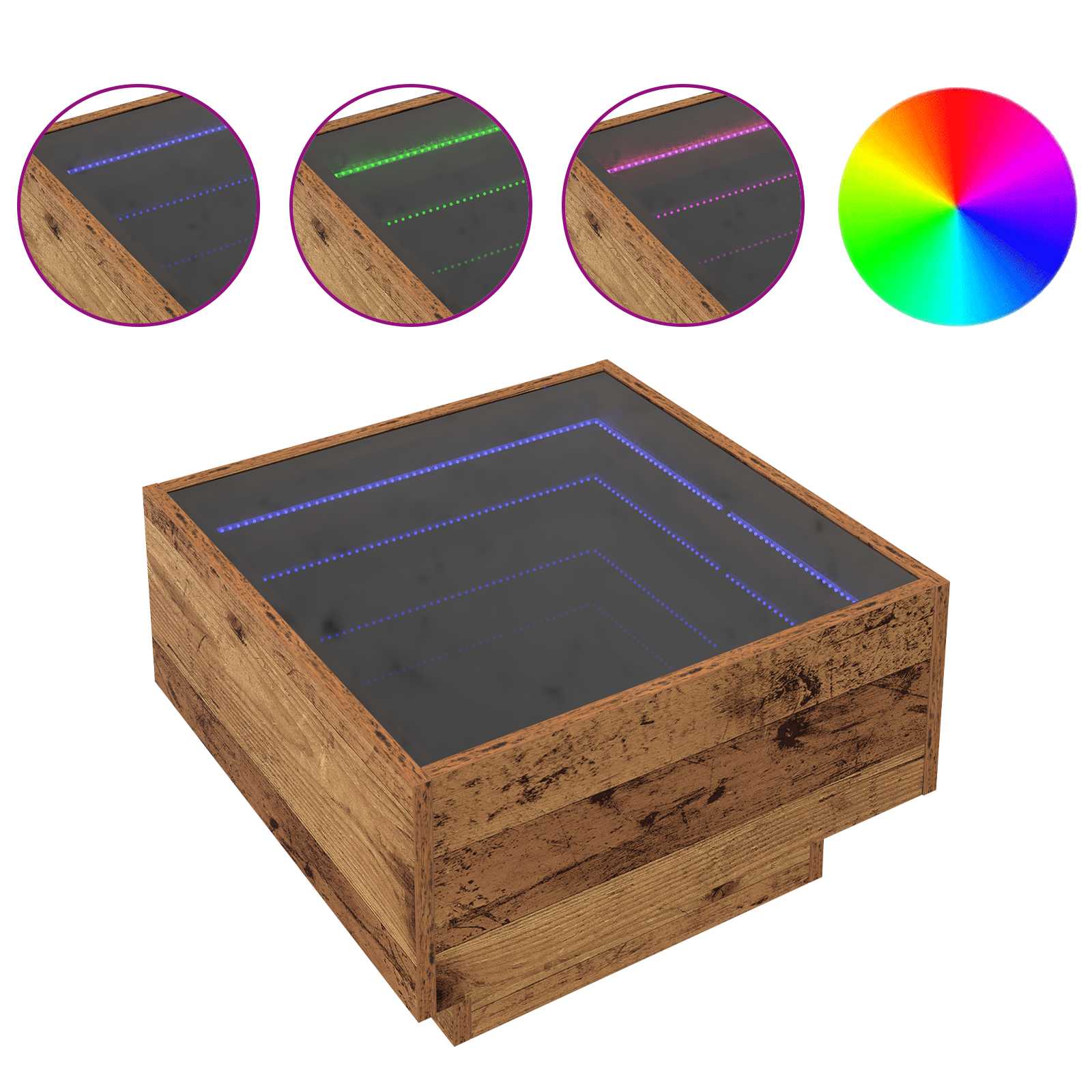 Couchtisch Altholz 50 x 50 x 30 cm