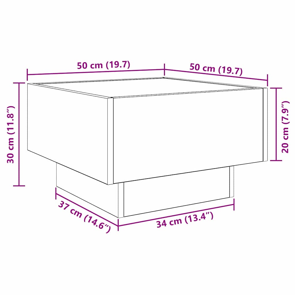 Couchtisch Artisan-Eiche 50 x 50 x 30 cm