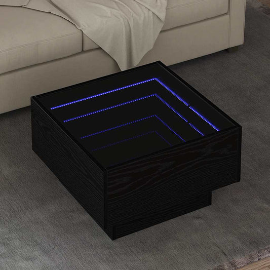 Couchtisch Schwarz Eichen-Optik 50 x 50 x 30 cm Holzwerkstoff