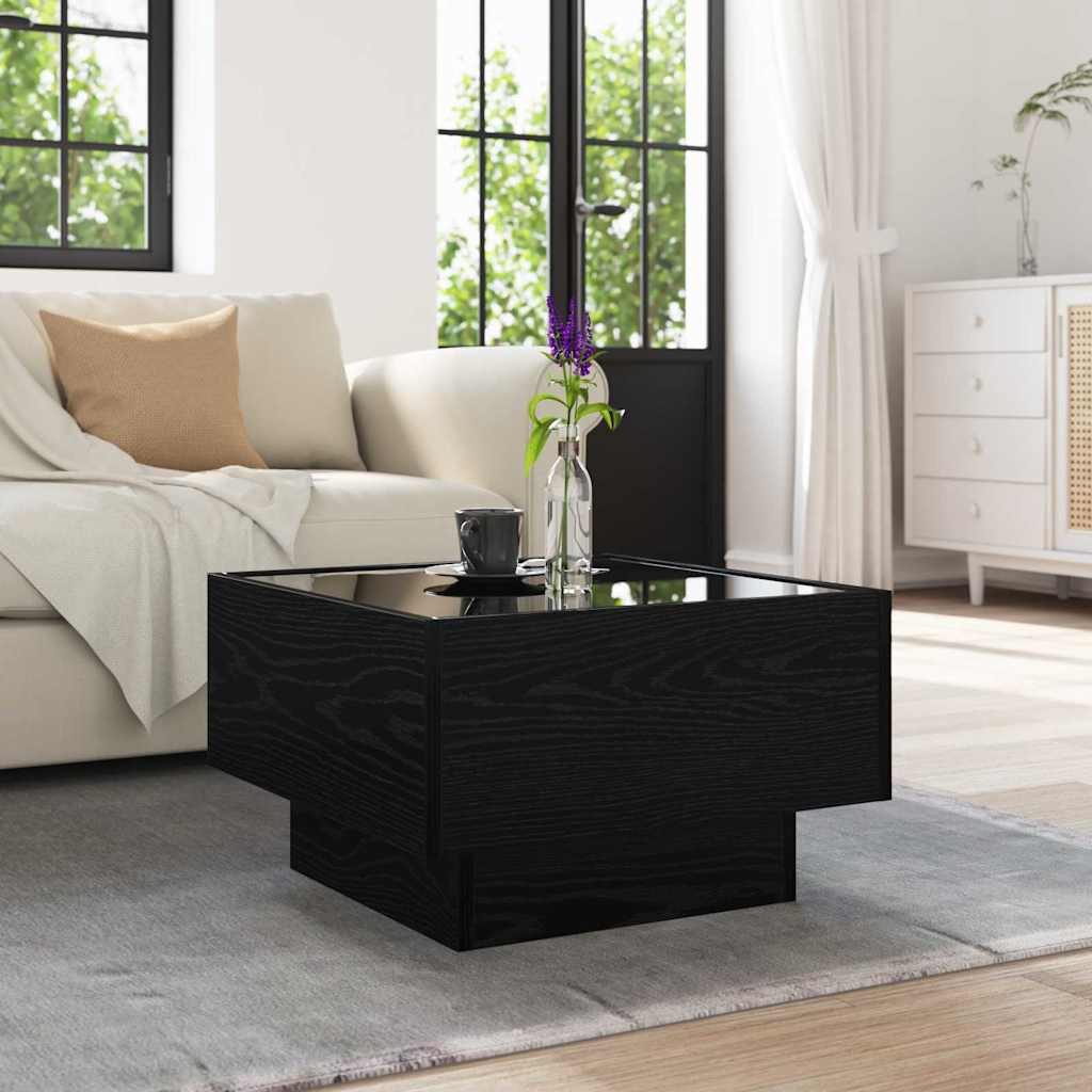 Couchtisch Schwarz Eichen-Optik 50 x 50 x 30 cm Holzwerkstoff