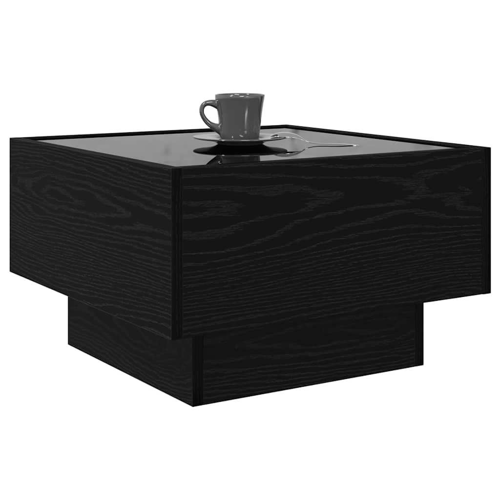 Couchtisch Schwarz Eichen-Optik 50 x 50 x 30 cm Holzwerkstoff