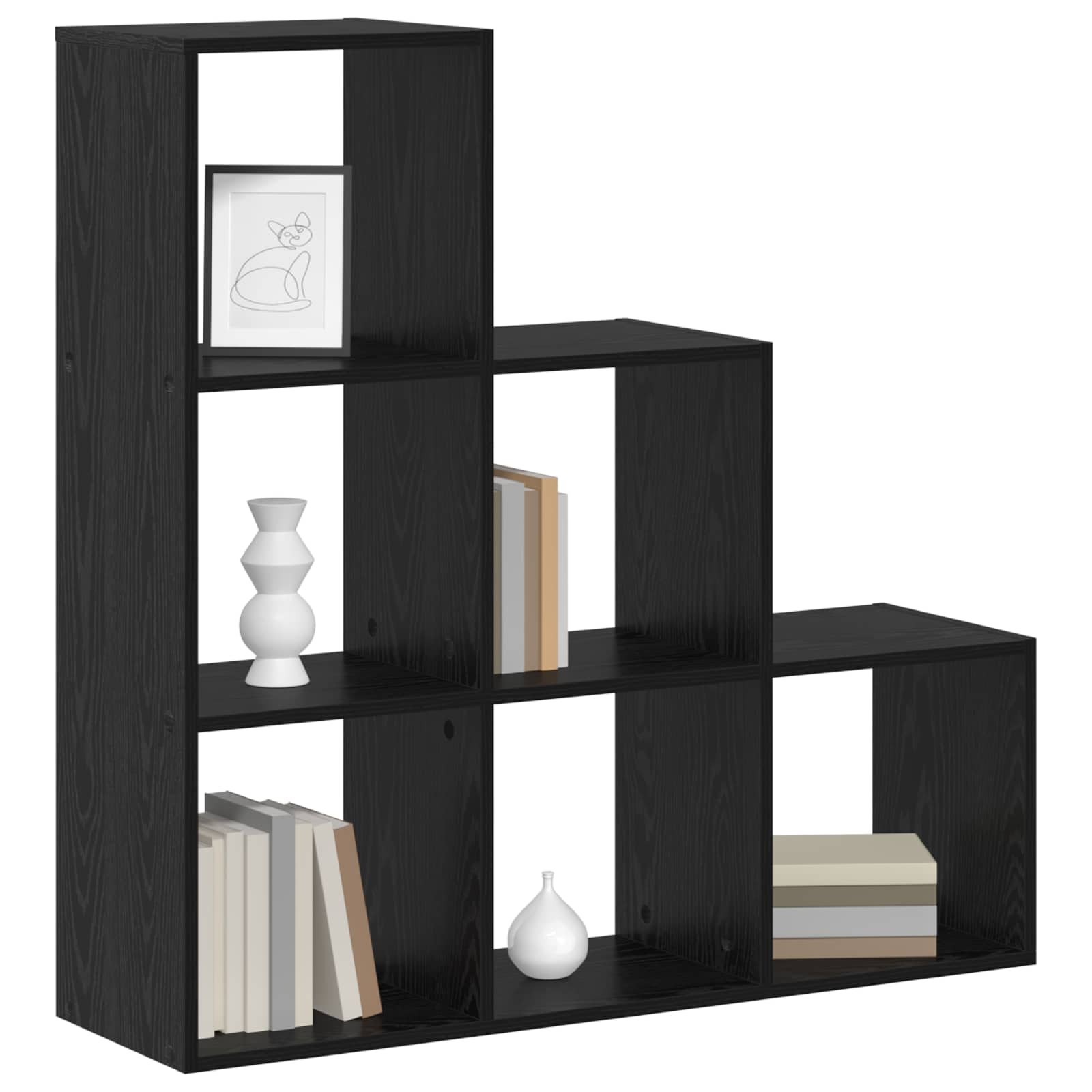 Raumteiler Bücherregal 6 Ebenen 99 x 29 x 99 cm Holzwerkstoff