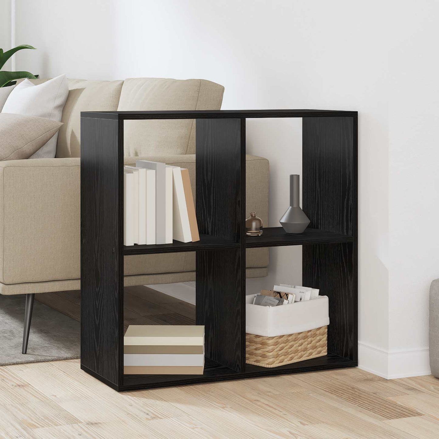 Bücherregal 4 Ebenen 69,5 x 29 x 69,5 cm Holzwerkstoff