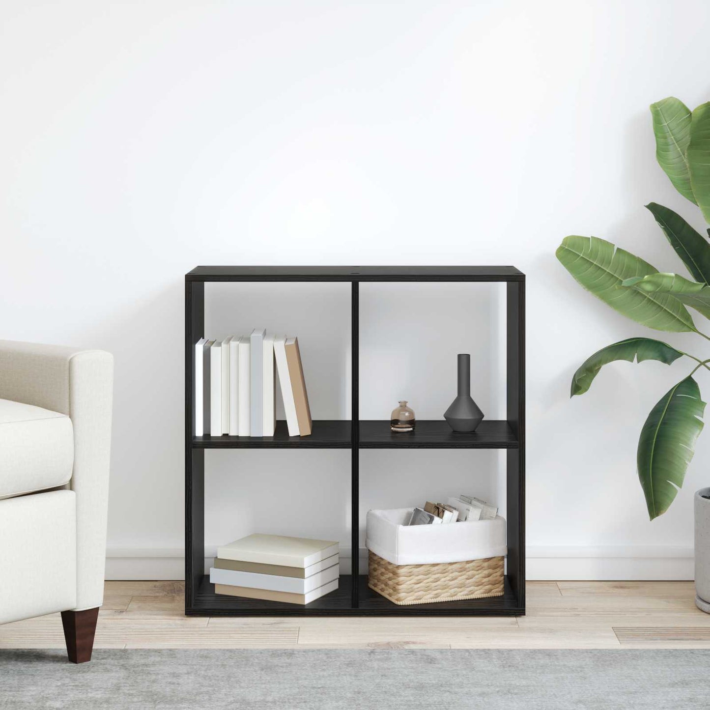 Bücherregal 4 Ebenen 69,5 x 29 x 69,5 cm Holzwerkstoff