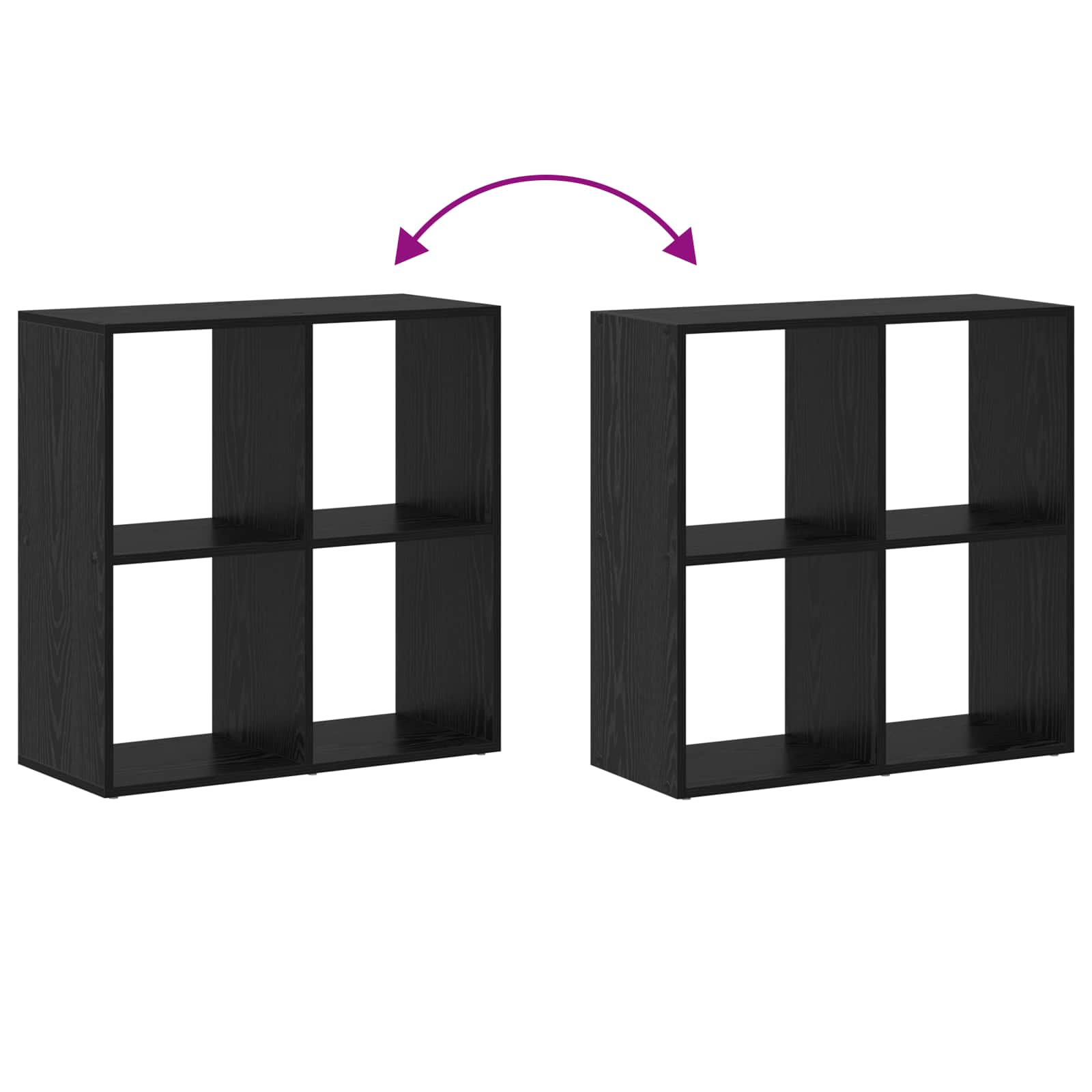 Bücherregal 4 Ebenen 69,5 x 29 x 69,5 cm Holzwerkstoff