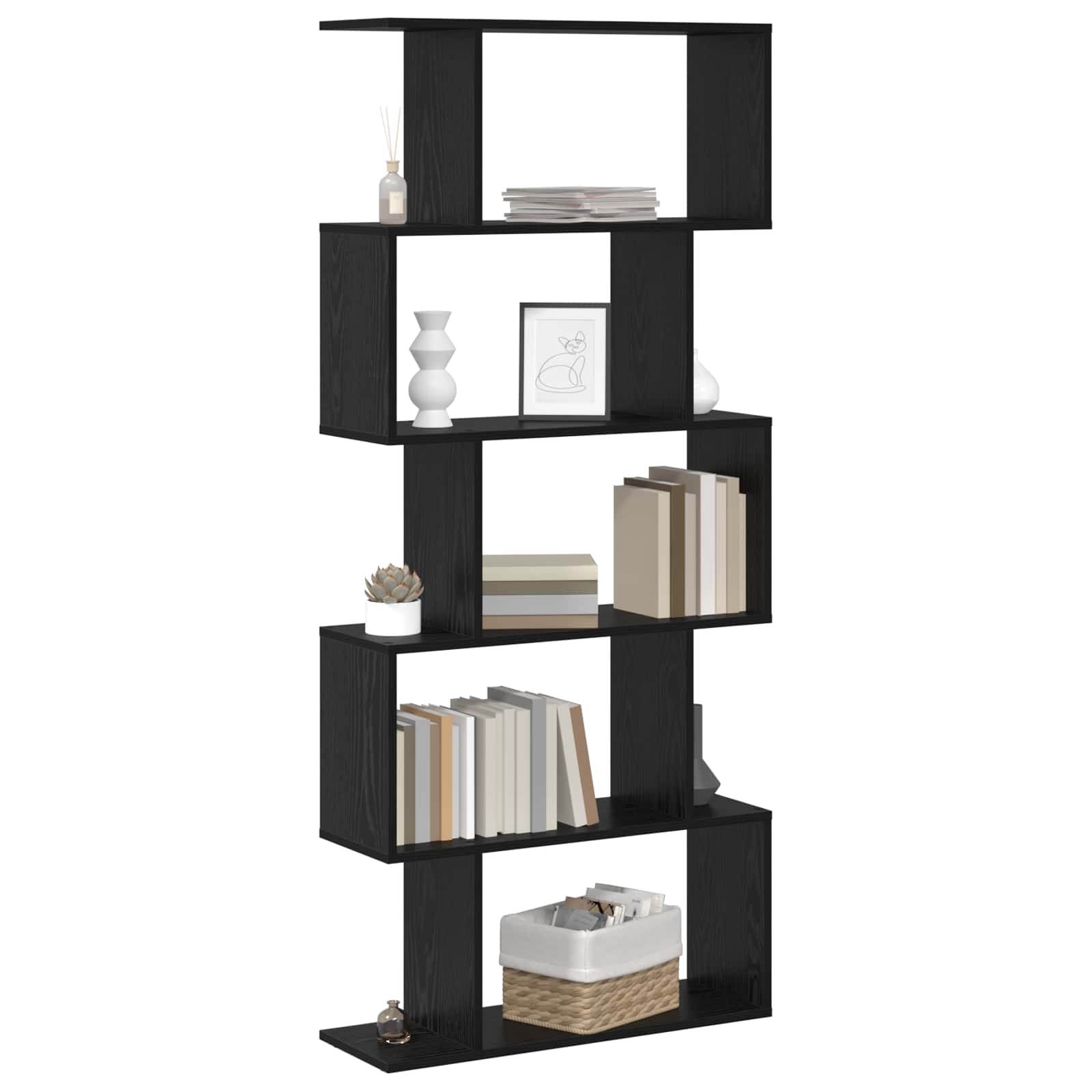 Bücherregal 5 Ebenen 70 x 24 x 161 cm Holzwerkstoff