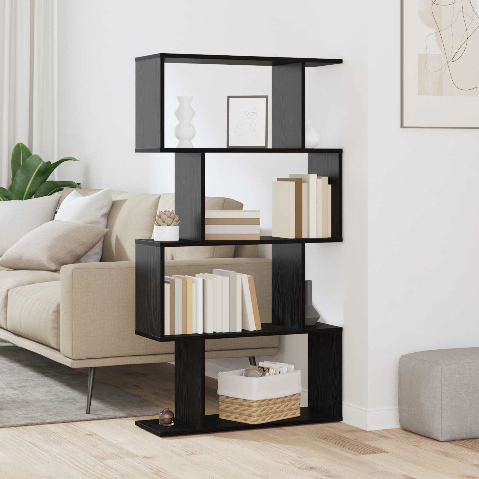 Bücherregal 4 Ebenen 70 x 24 x 129 cm Holzwerkstoff