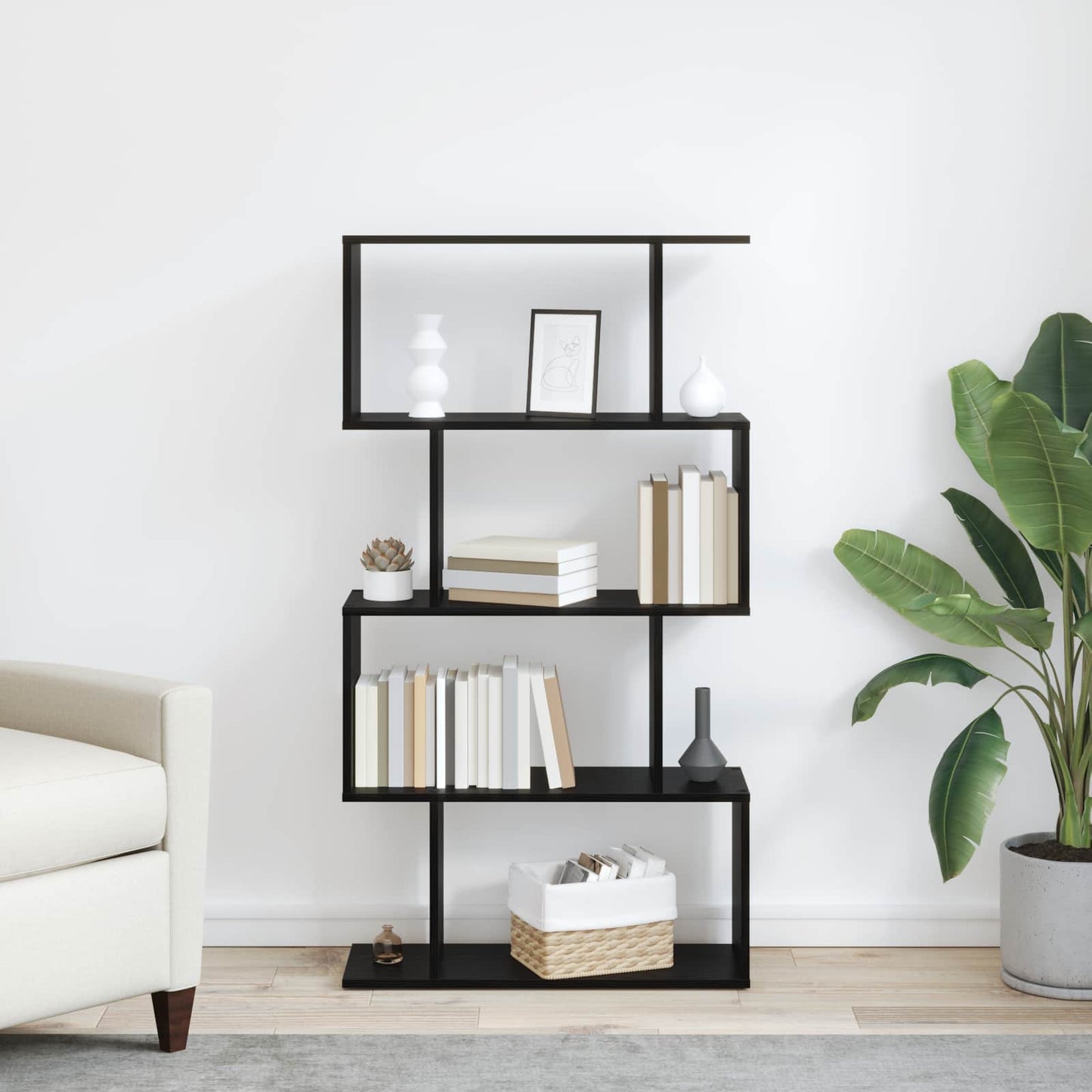 Bücherregal 4 Ebenen 70 x 24 x 129 cm Holzwerkstoff