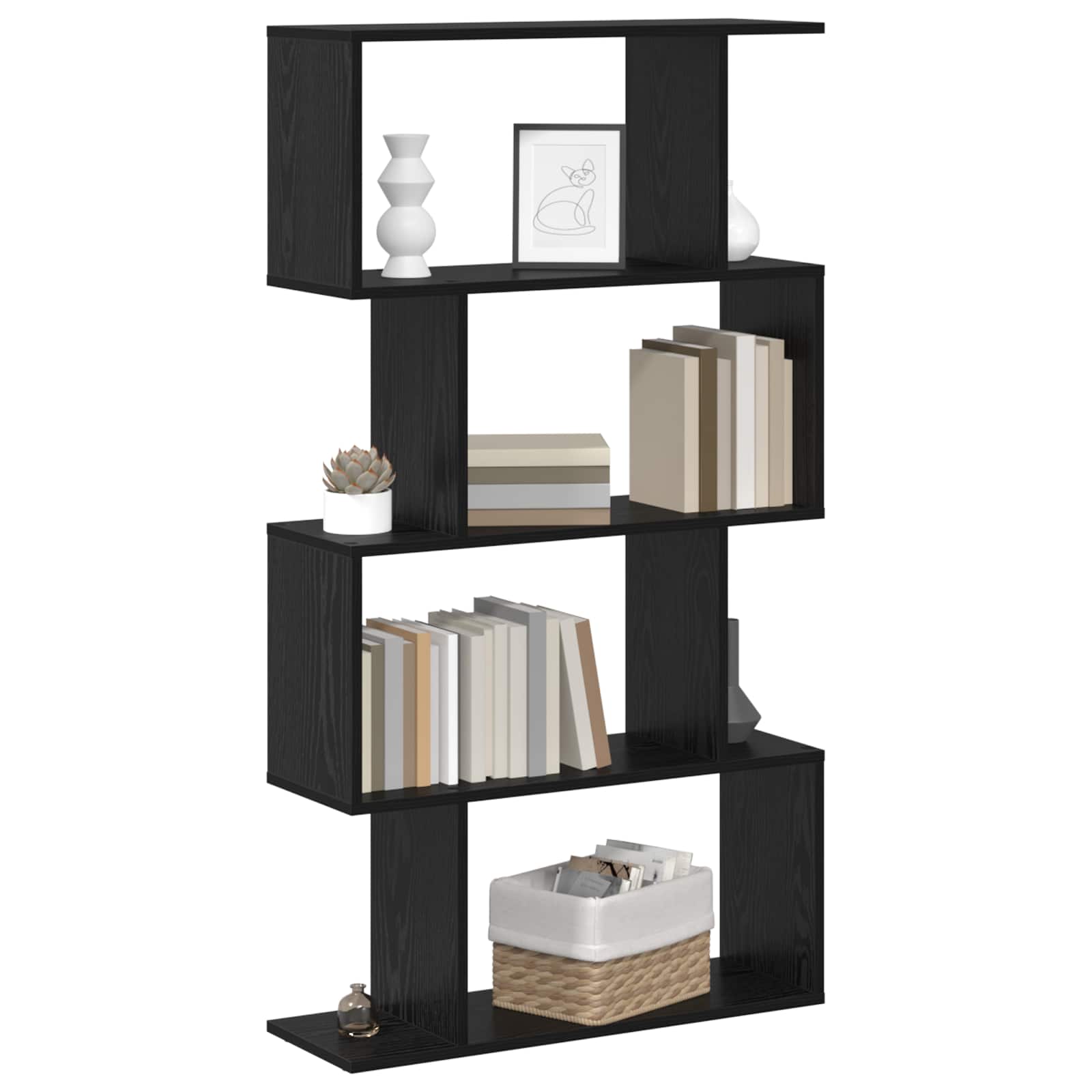 Bücherregal 4 Ebenen 70 x 24 x 129 cm Holzwerkstoff
