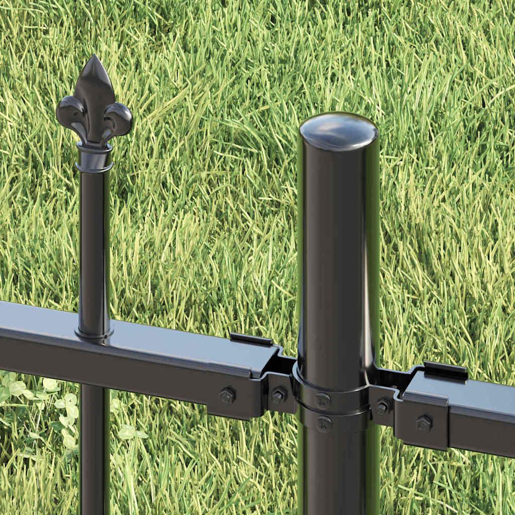 Gartenzaun WOERDEN 240 x 115 cm Pulverbeschichteter Stahl Grau