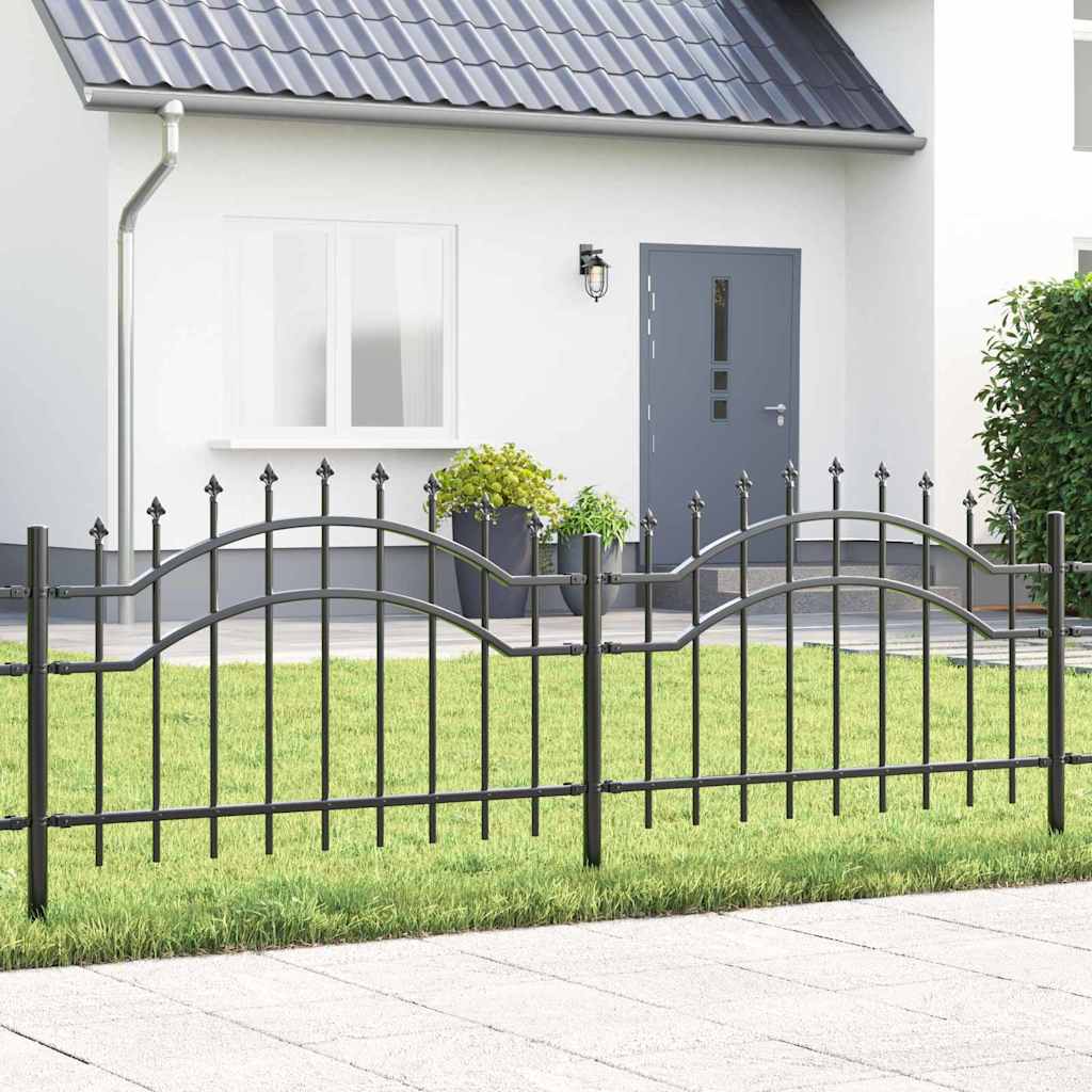 Gartenzaun WOERDEN 240 x 115 cm Pulverbeschichteter Stahl Grau