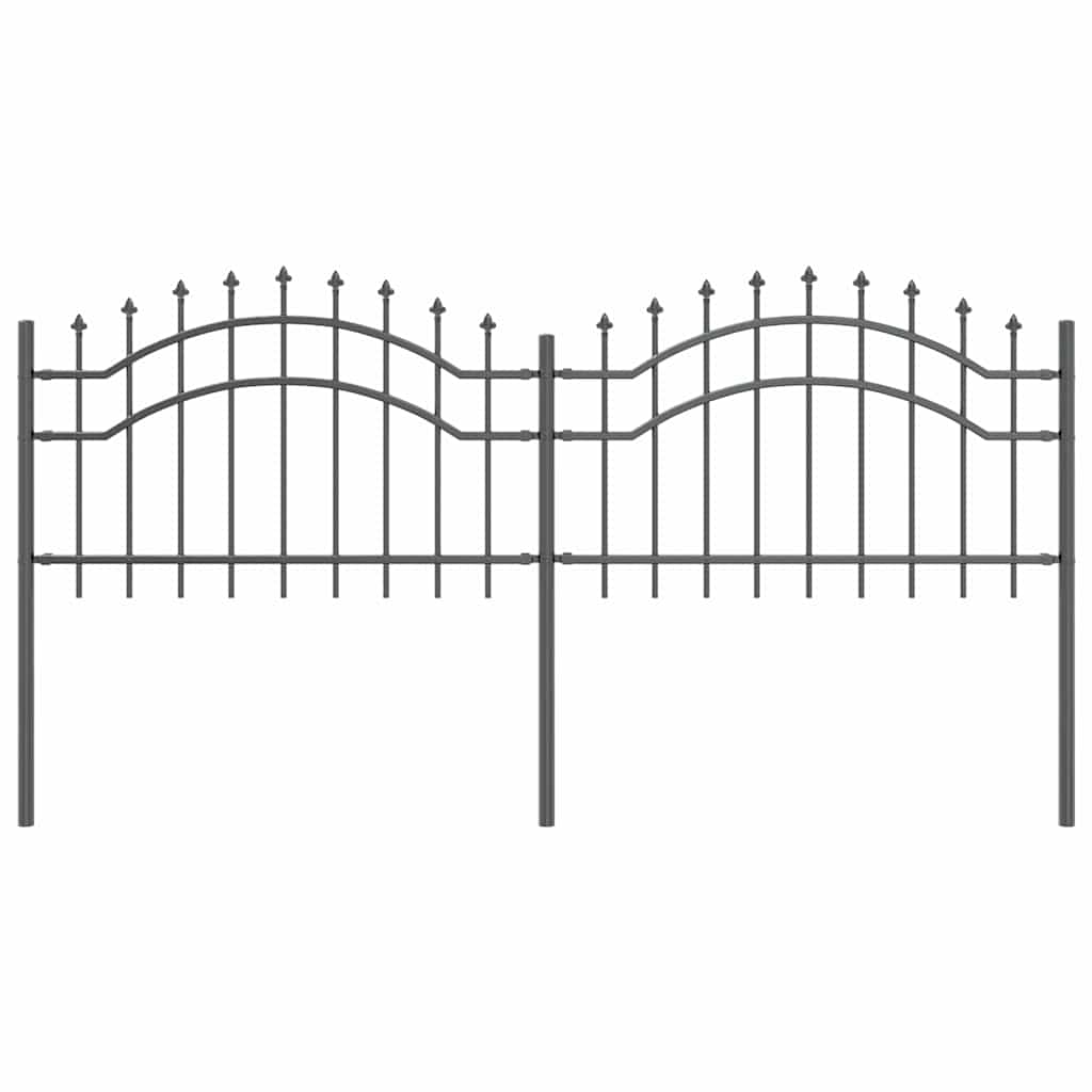 Gartenzaun WOERDEN 240 x 115 cm Pulverbeschichteter Stahl Grau