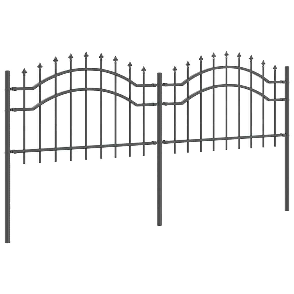 Gartenzaun WOERDEN 240 x 115 cm Pulverbeschichteter Stahl Grau