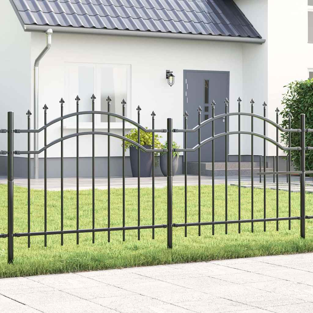 Gartenzaun WOERDEN 240 x 140 cm Pulverbeschichteter Stahl Grau