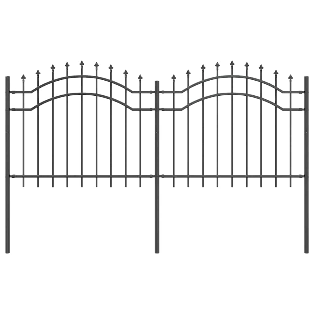 Gartenzaun WOERDEN 240 x 140 cm Pulverbeschichteter Stahl Grau