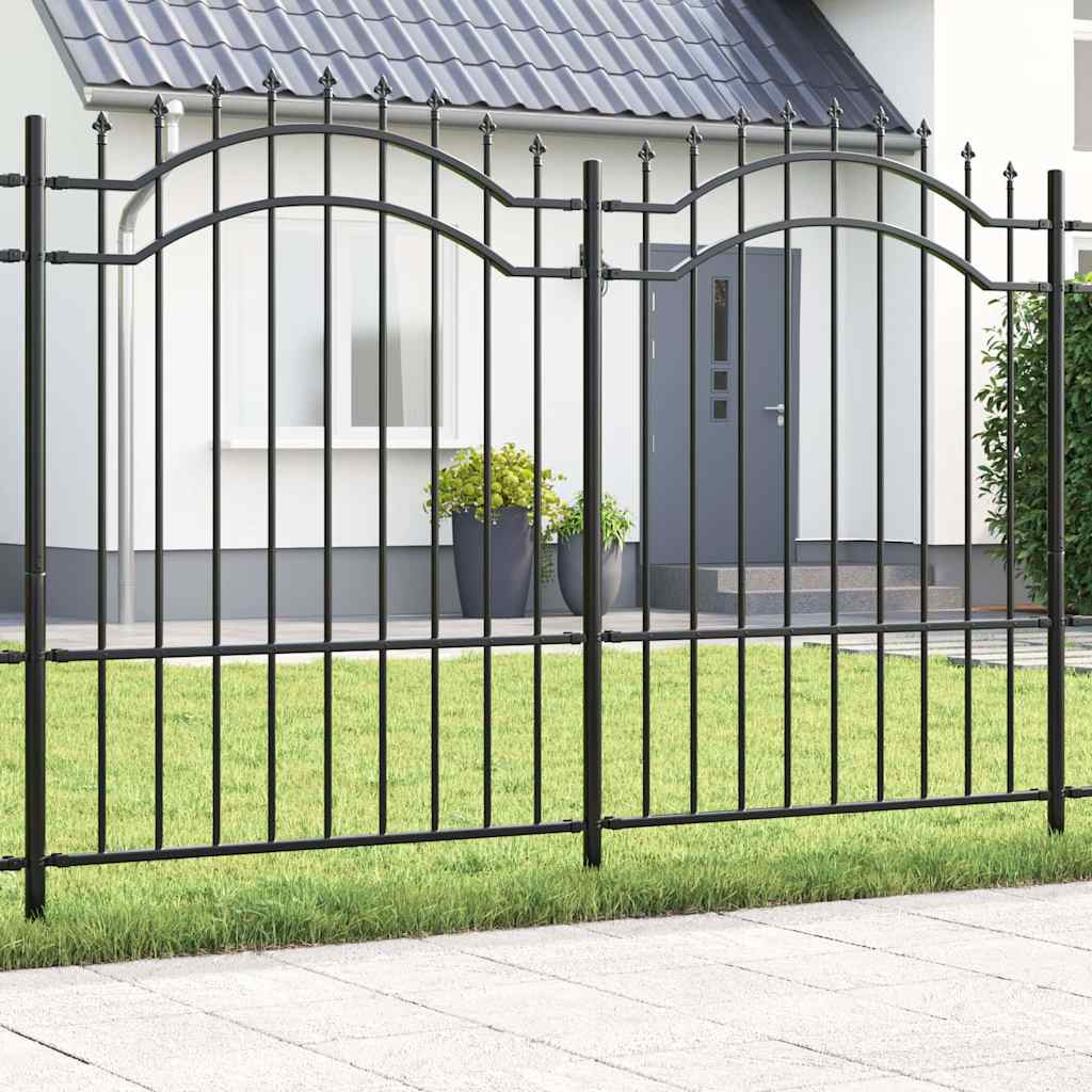 Gartenzaun WOERDEN 240 x 190 cm Pulverbeschichteter Stahl Grau