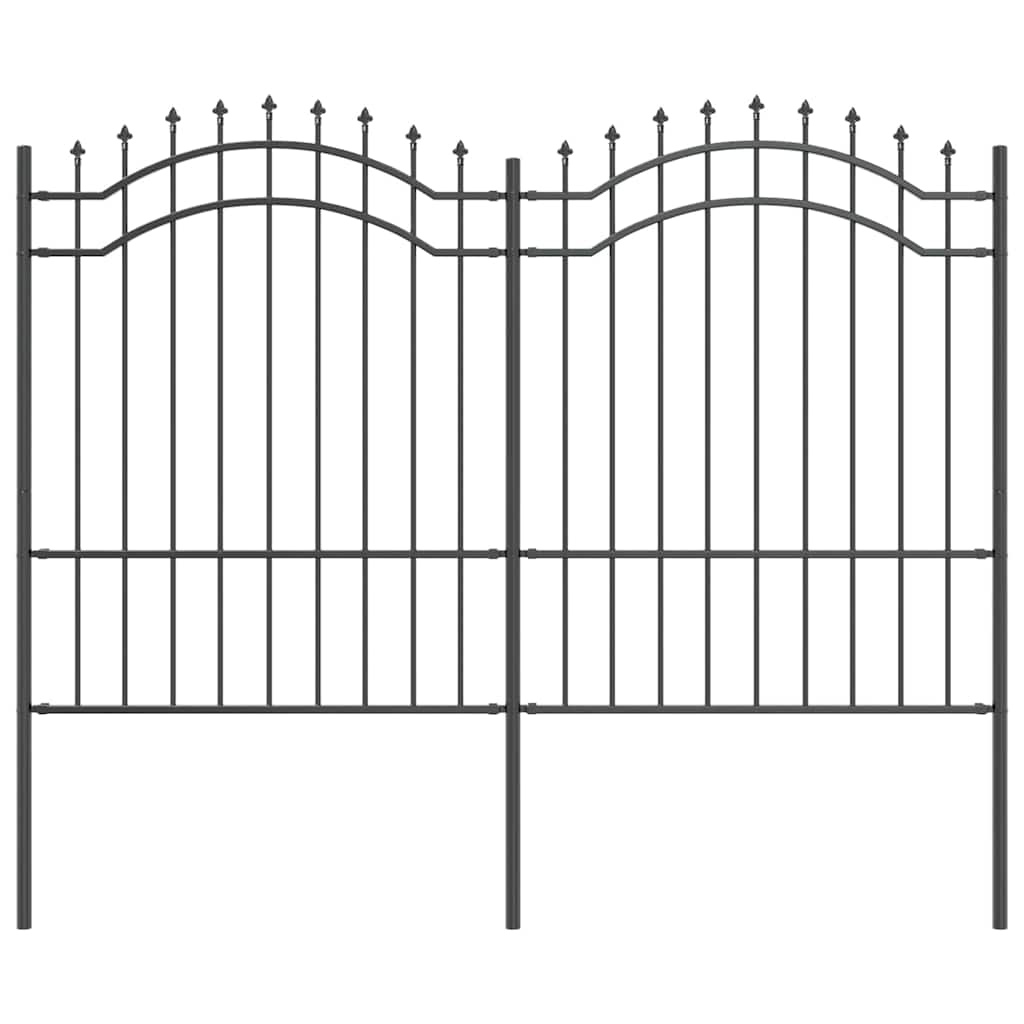 Gartenzaun WOERDEN 240 x 190 cm Pulverbeschichteter Stahl Grau