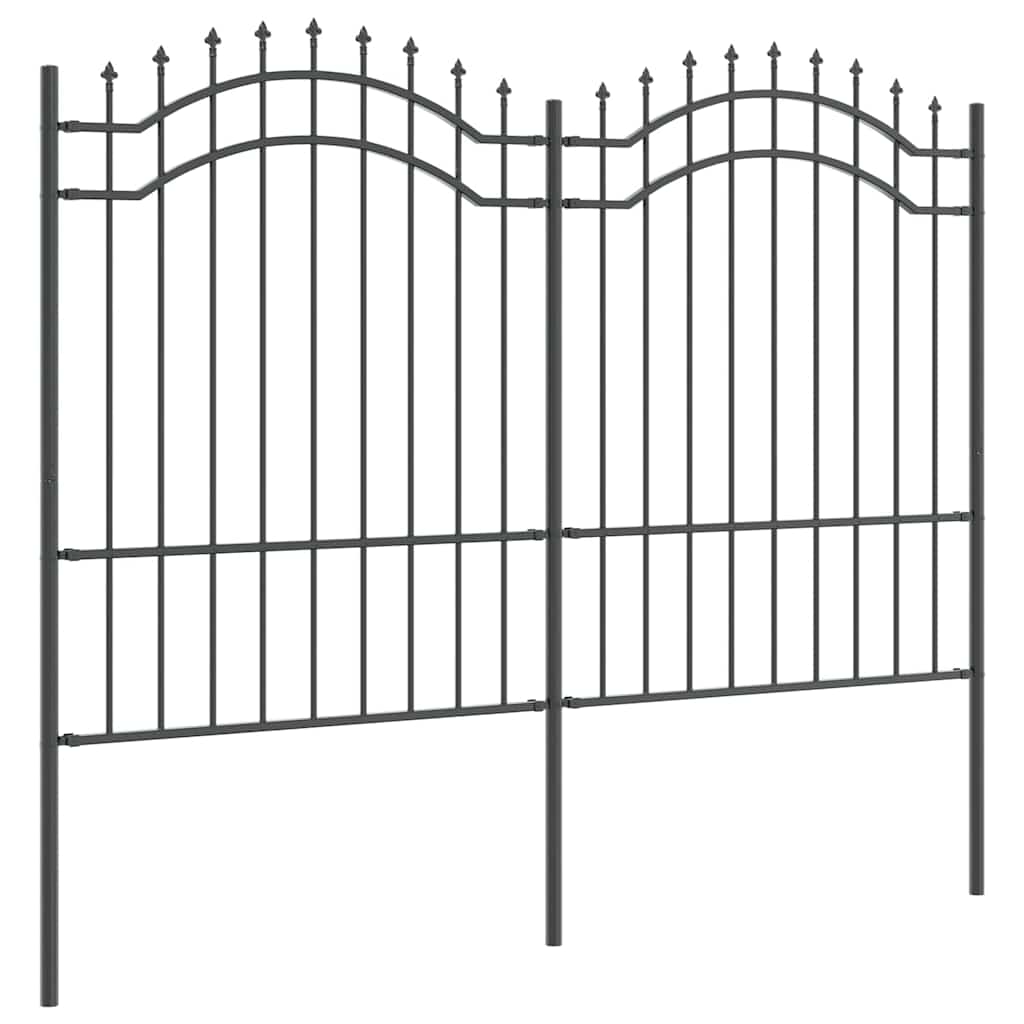 Gartenzaun WOERDEN 240 x 190 cm Pulverbeschichteter Stahl Grau
