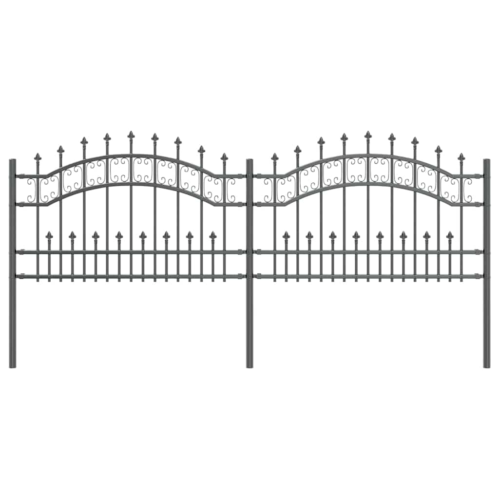 Gartenzaun KAMPEN 240 x 118 cm Mesh Pulverbeschichteter Stahl
