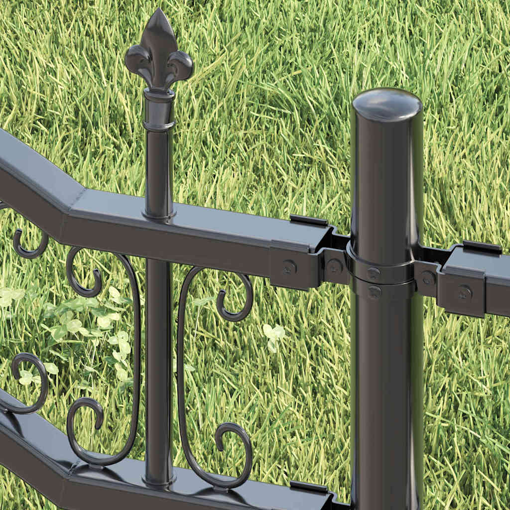 Gartenzaun KAMPEN 240 x 140 cm Mesh Pulverbeschichteter Stahl