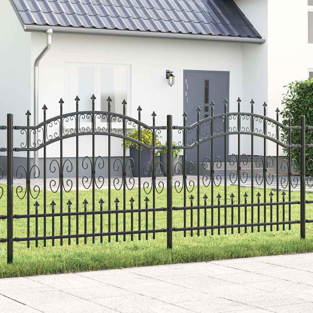 Gartenzaun KAMPEN 240 x 140 cm Mesh Pulverbeschichteter Stahl