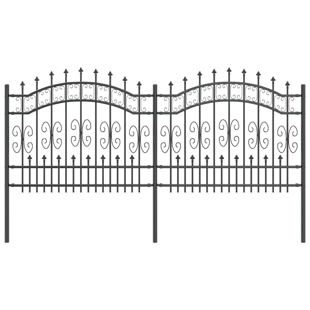 Gartenzaun KAMPEN 240 x 140 cm Mesh Pulverbeschichteter Stahl