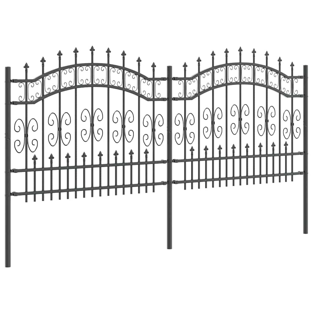 Gartenzaun KAMPEN 240 x 140 cm Mesh Pulverbeschichteter Stahl