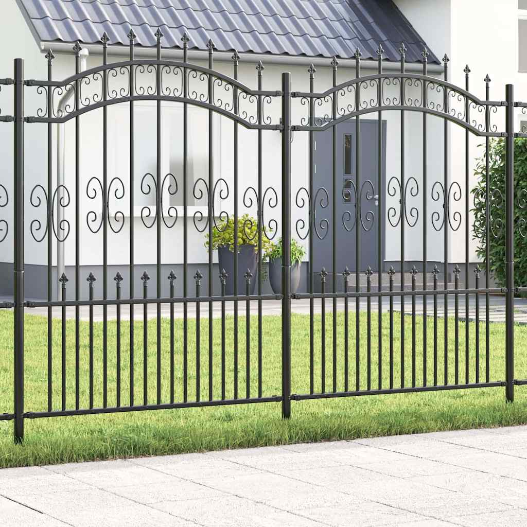 Gartenzaun KAMPEN 240 x 202,5 cm Mesh Pulverbeschichteter Stahl