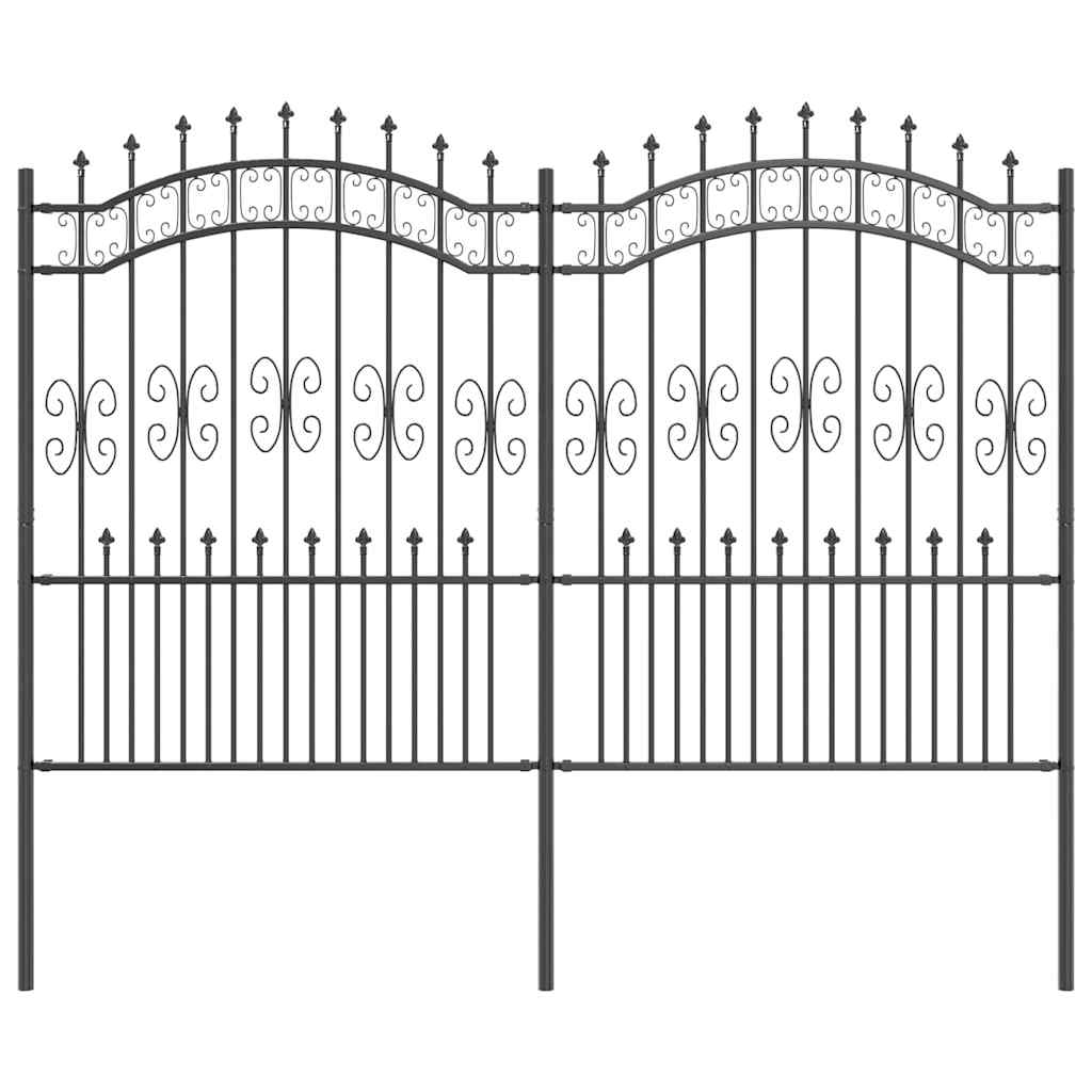 Gartenzaun KAMPEN 240 x 202,5 cm Mesh Pulverbeschichteter Stahl