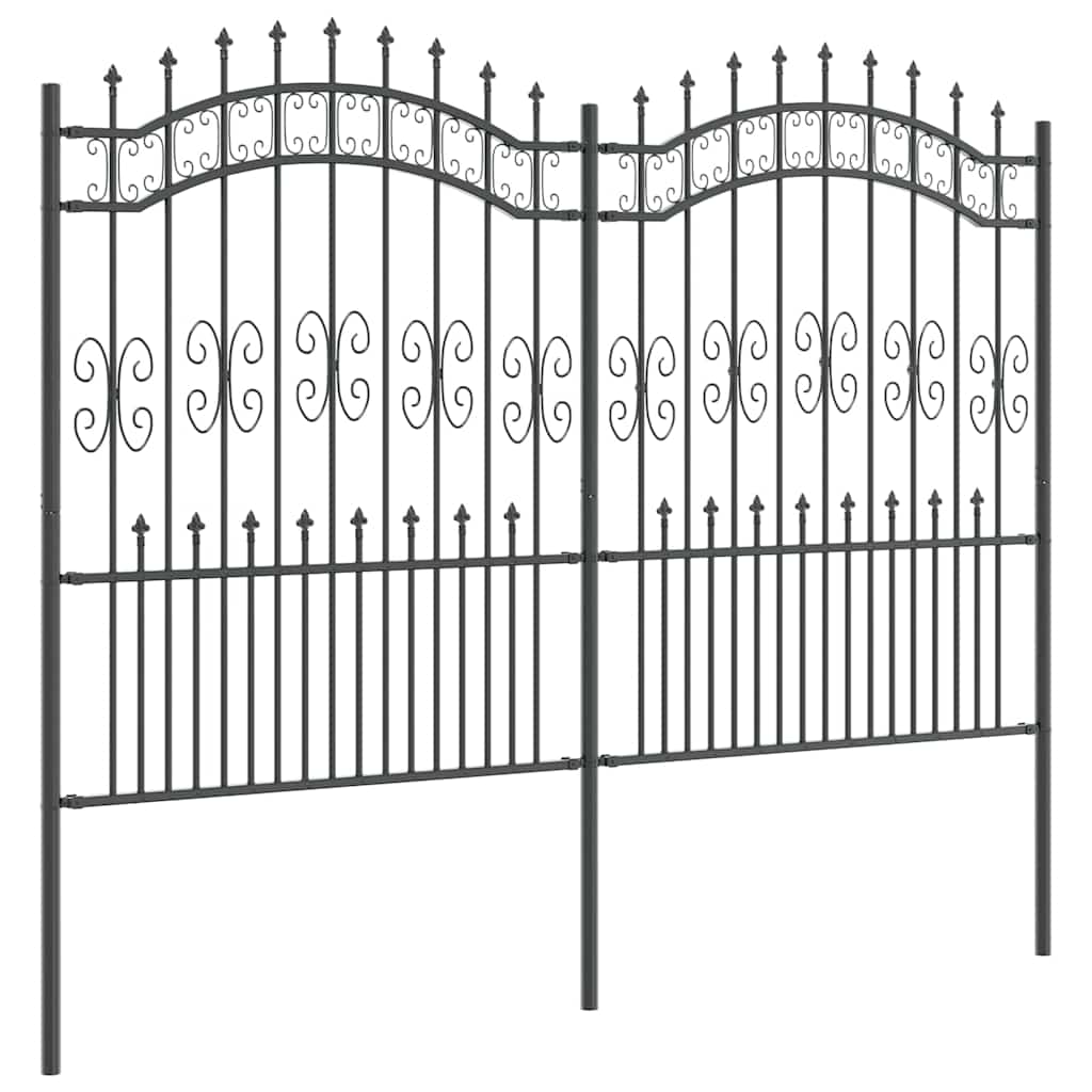 Gartenzaun KAMPEN 240 x 202,5 cm Mesh Pulverbeschichteter Stahl