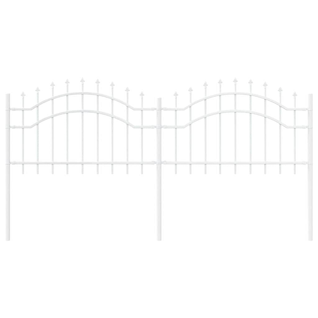 Gartenzaun WOERDEN 240 x 115 cm Pulverbeschichteter Stahl Weiß