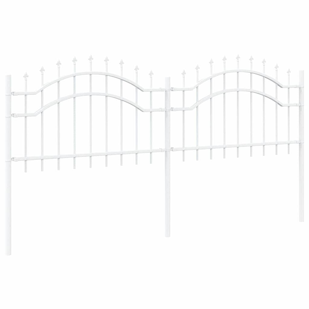 Gartenzaun WOERDEN 240 x 115 cm Pulverbeschichteter Stahl Weiß