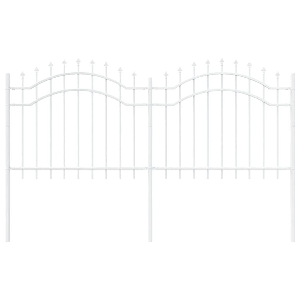 Gartenzaun WOERDEN 240 x 140 cm Pulverbeschichteter Stahl Weiß