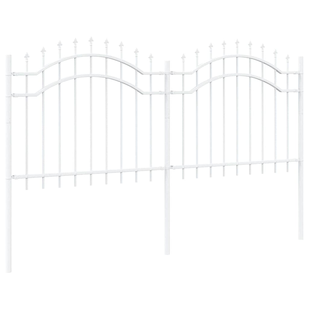 Gartenzaun WOERDEN 240 x 140 cm Pulverbeschichteter Stahl Weiß